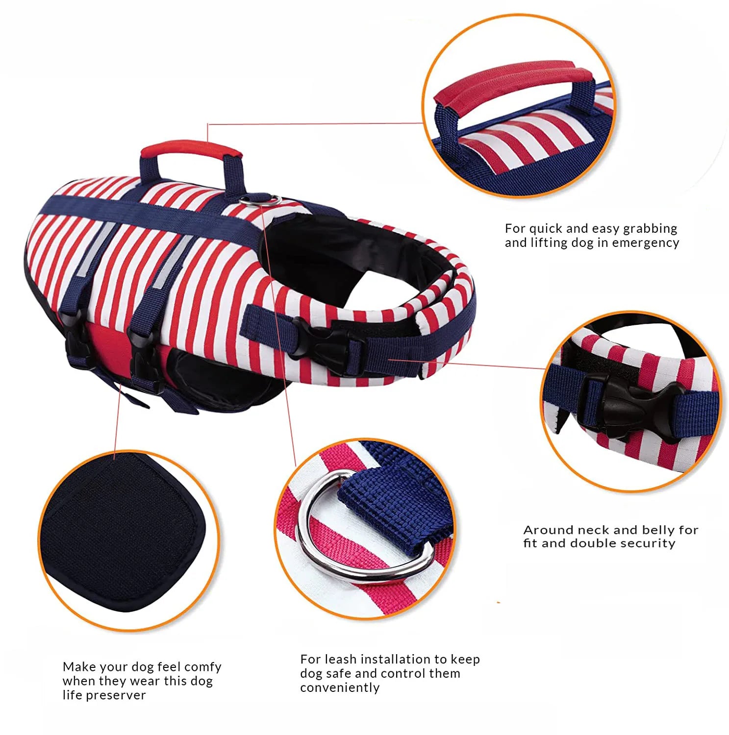 Everyday French Bulldog Swim Jacket – Reflective Strips Floatation Ve...