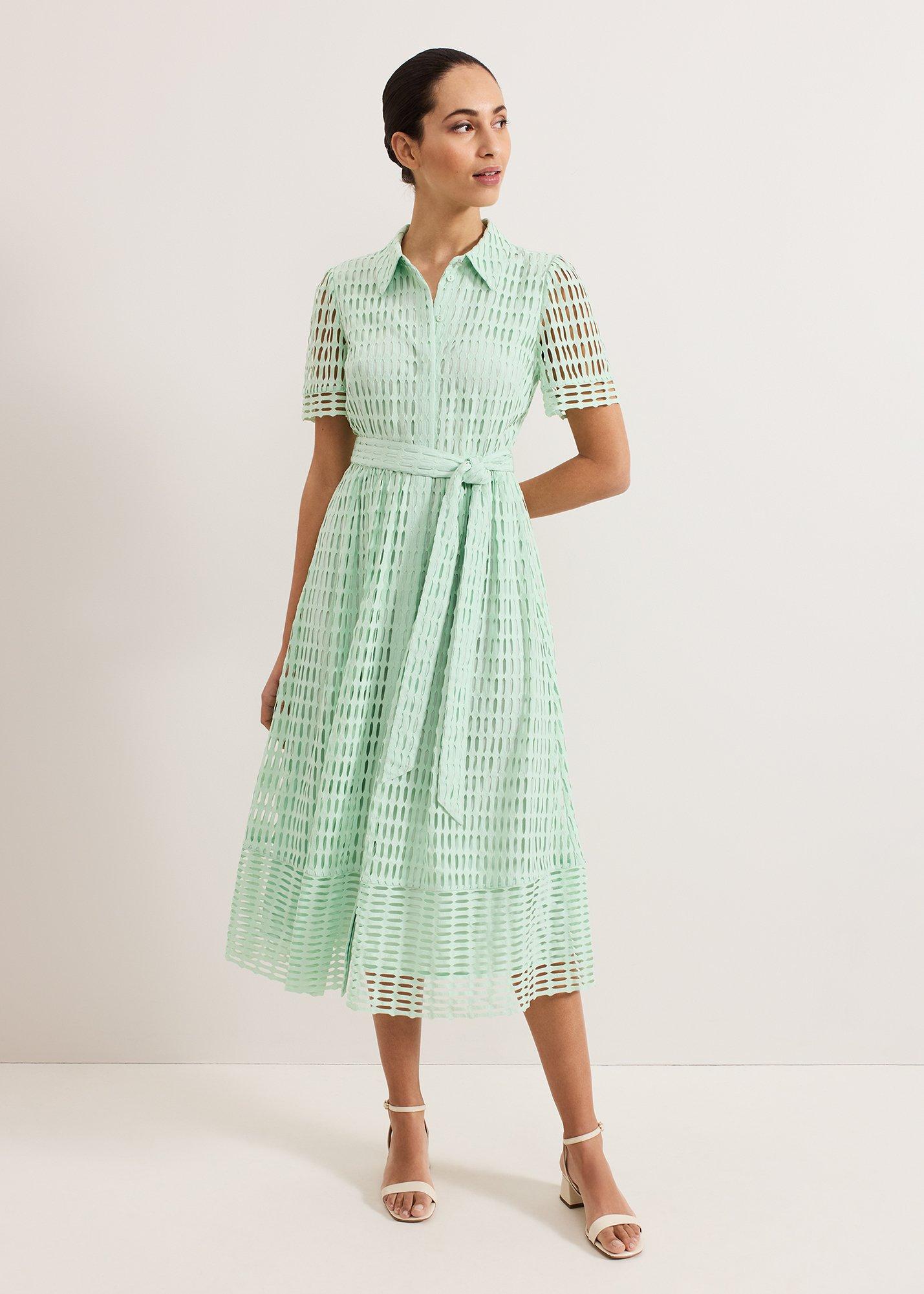 Sandy Lace Shirt Midi Dress