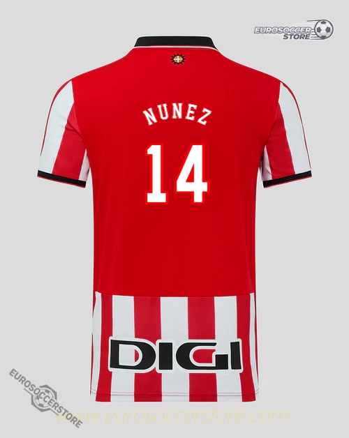Athletic Club's 25-26 Season Home Jersey Featuring NUÑEZ with Number 14