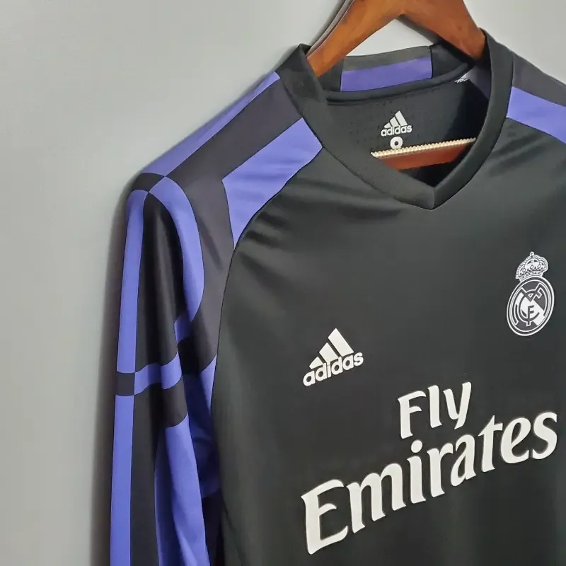 Cheap 2016-2017 Real Madrid Long Sleeve Second retro kit