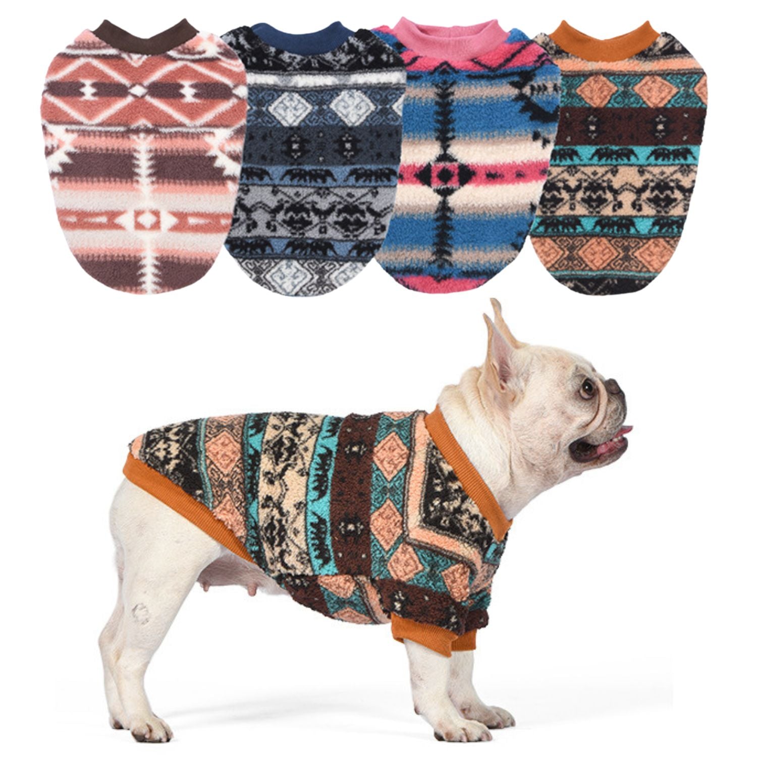 French Bulldog Frenchie Christmas Sweater – Cozy Fleece Dog Vest For