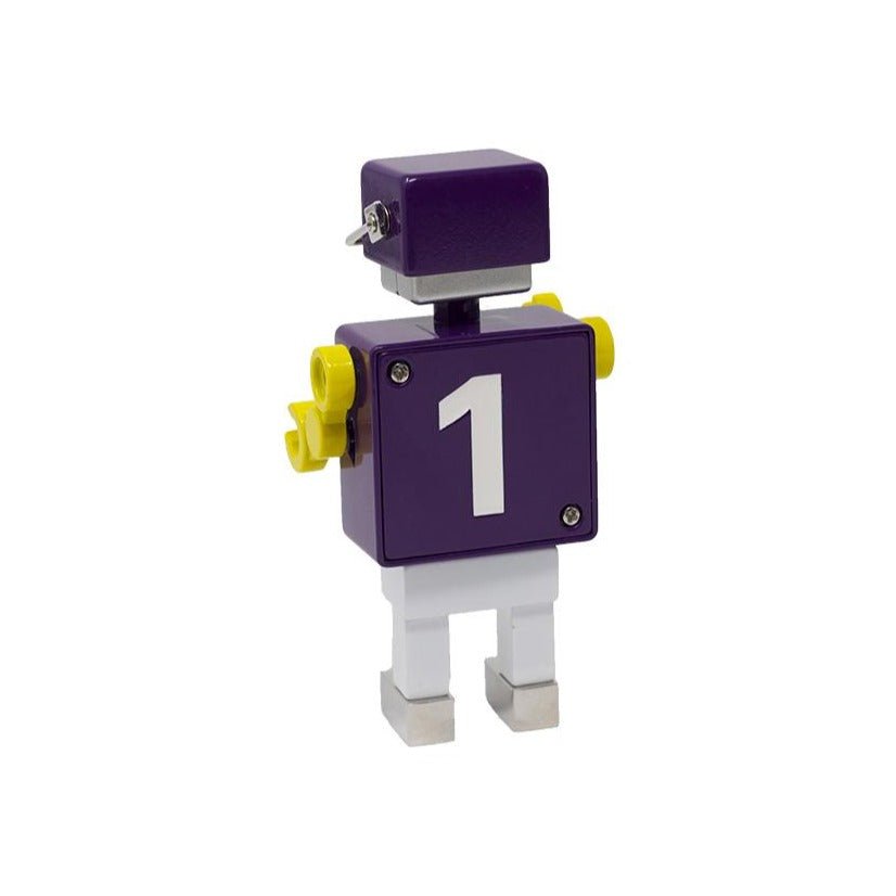 Football Robot Clock - Purple/White