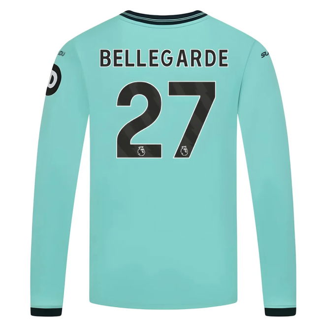 2025-2026 Wolves Long Sleeve Away Jersey (Kids) (Bellegarde 27)
