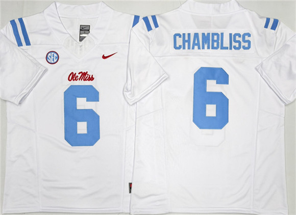 Men's None Trinidad Chambliss #6 match worn White 2026 game jersey