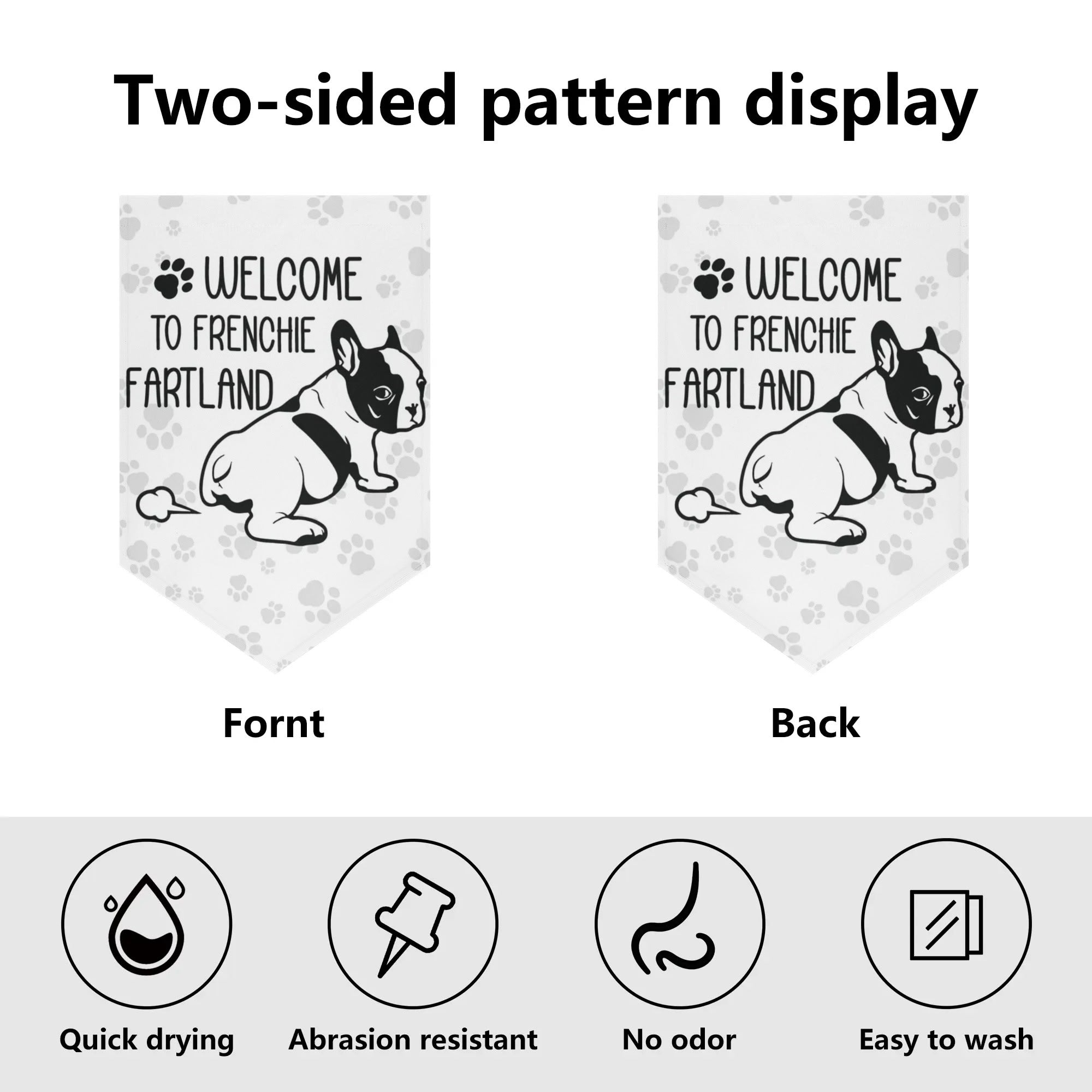 Maple - Frenchie Garden Flag Banner Indoor Use | Safe For Paws