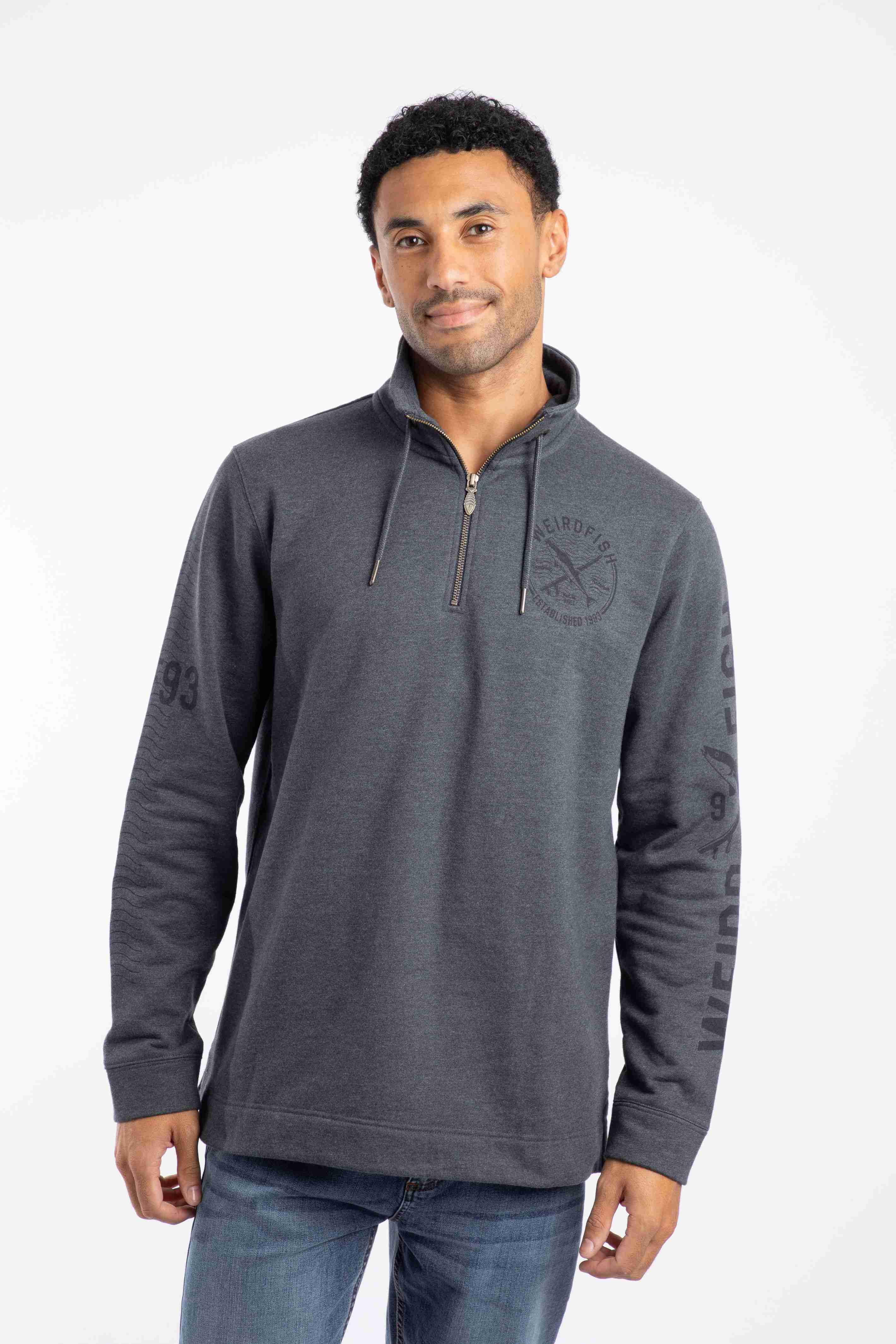 Oakville Eco 1/4 Zip Graphic Sweatshirt Navy