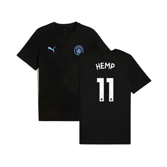 2025-2026 Man City FtblESS Tee (Black) (Hemp 11)