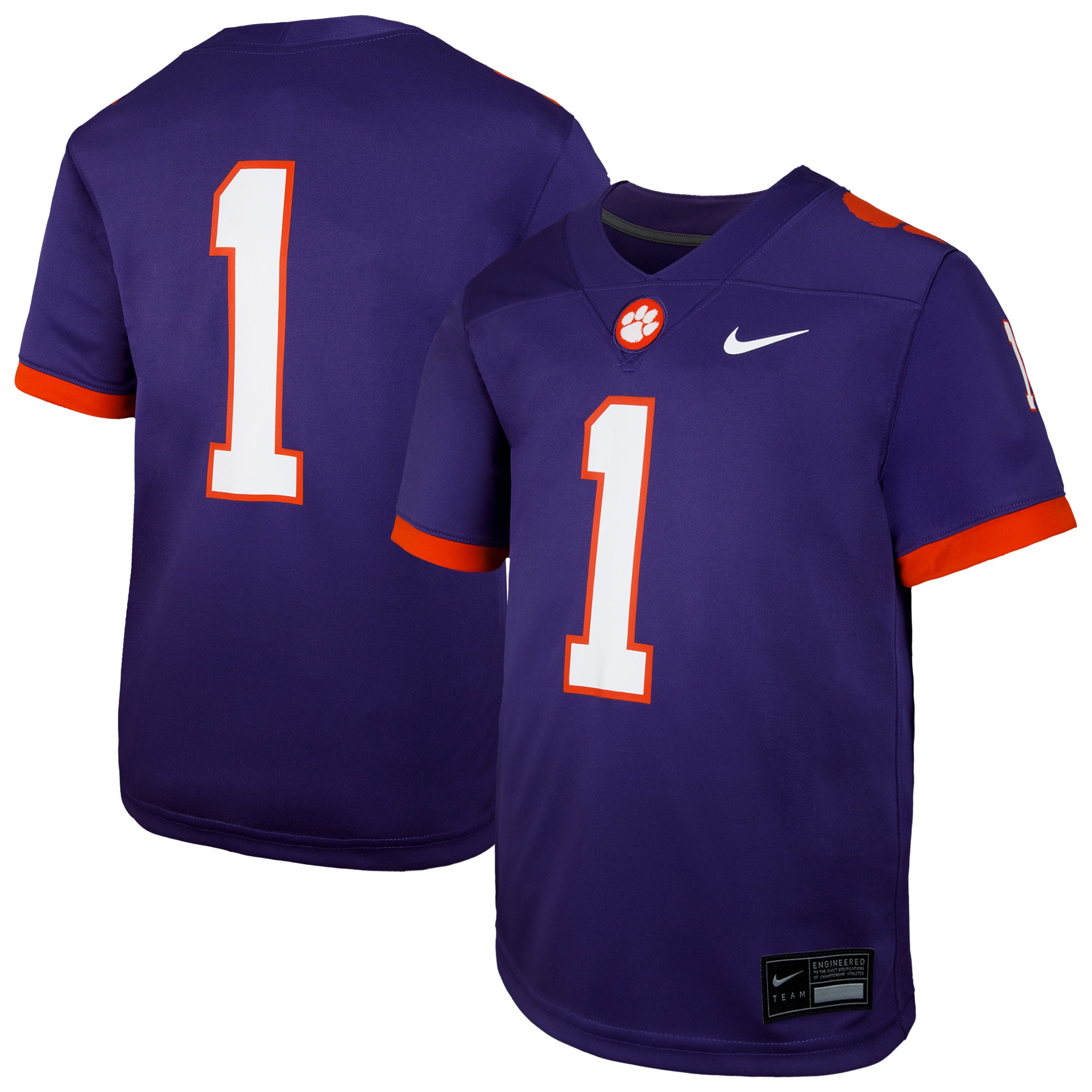[NJP] Clemson Tigers Untouchable Replica Game Jersey - Purple