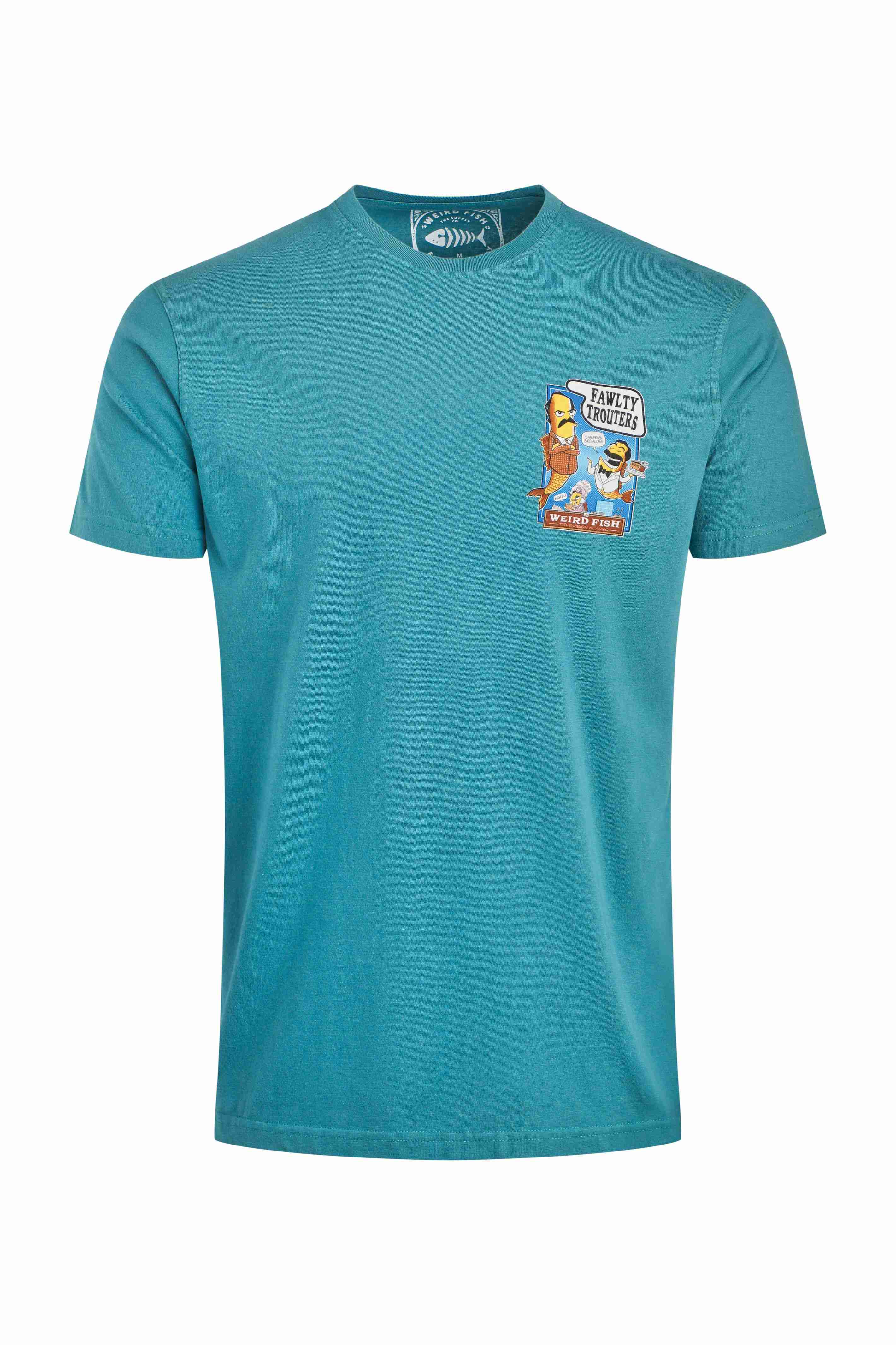 Fawlty Trouters Back Print Artist T-Shirt Deep Teal