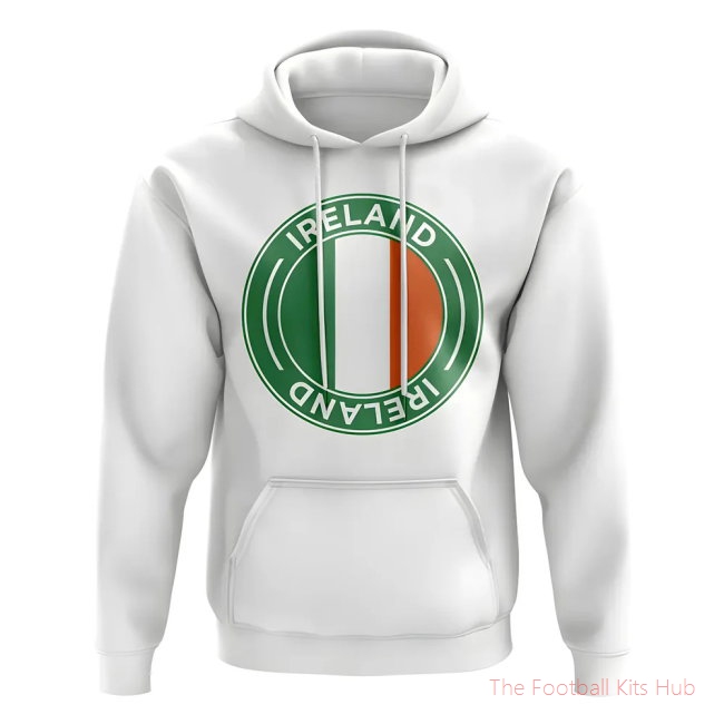 Men Ireland Football Badge Hoodie (White)