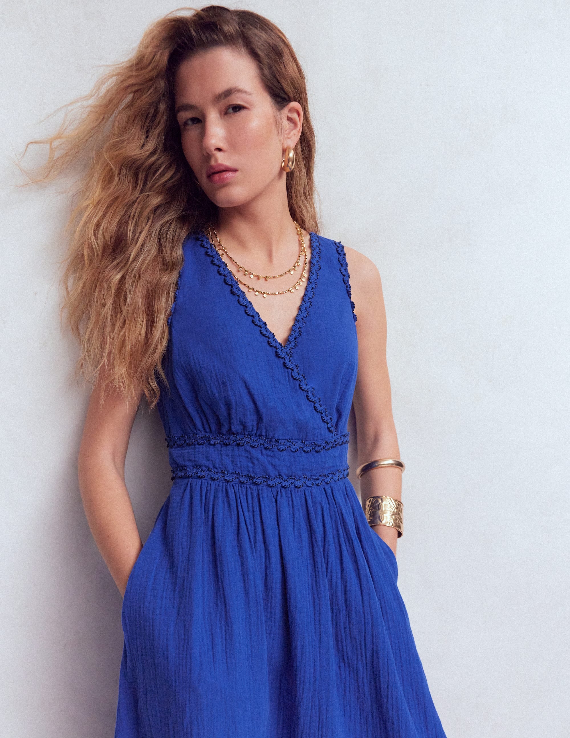 Lorna Trim Double Cloth Dress