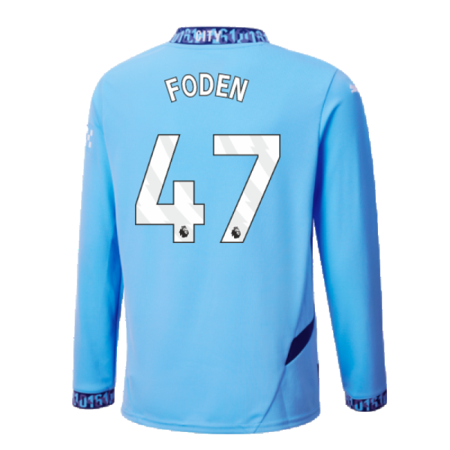Die-hard Football Man City Home Long Sleeve Shirt Kids Foden #47 S...