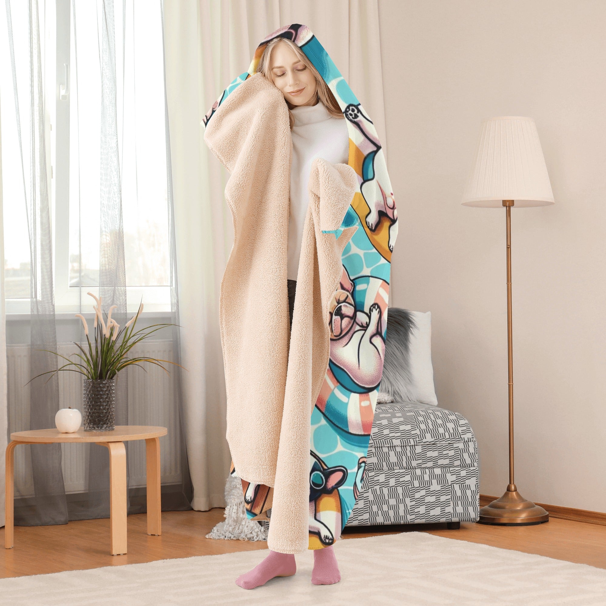 French Bulldog Kobe Hooded Blanket Practical Pet Supply