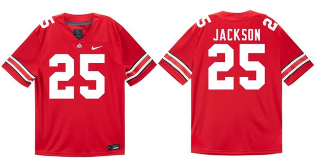 Men's OSU Buckeyes Red 2024 home jersey Bo Jackson #25 comfortable