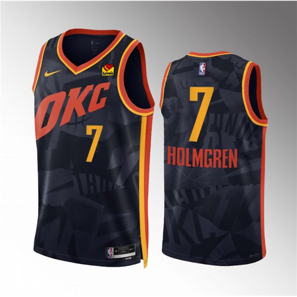 Collector's Item Official Men's Thunder #7 Chet Black Basketball Jersey