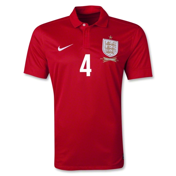 2013 England 4 GERRARD Away Red Jersey Shirt - Official Replica 4399