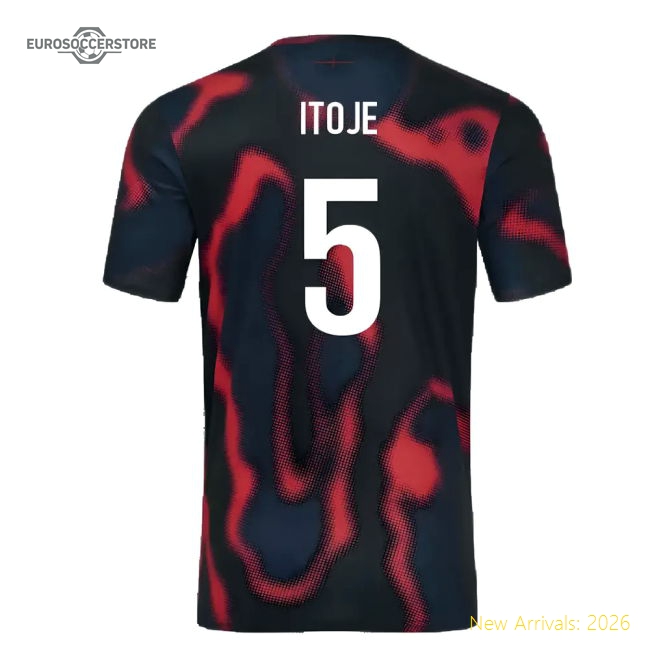 2024-2025 England Rugby Warm Up Jersey O2 (Black) - Kids (Itoje 5)
