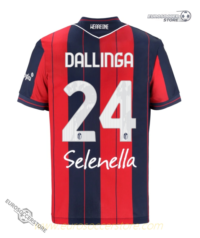 Bologna's 25-26 Home Jersey Featuring DALLINGA 24