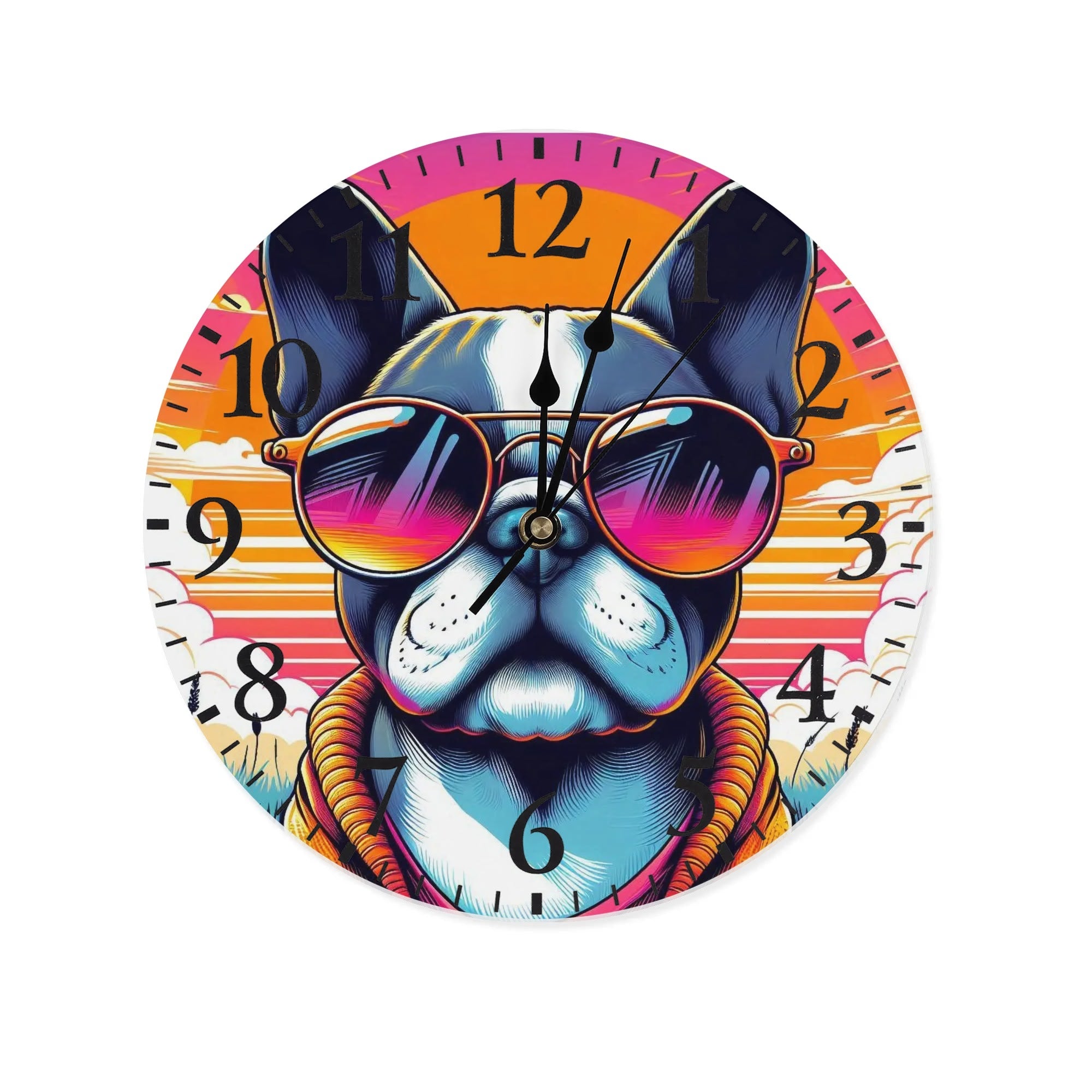 Frenchie Willow - Premium Frameless Wall Clock Paw Protection