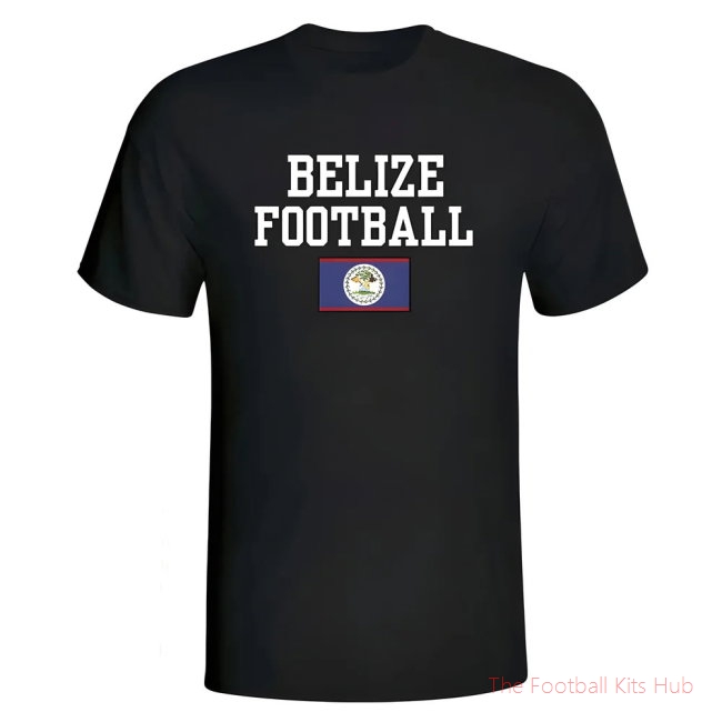 Men Belize Football T-Shirt - Black