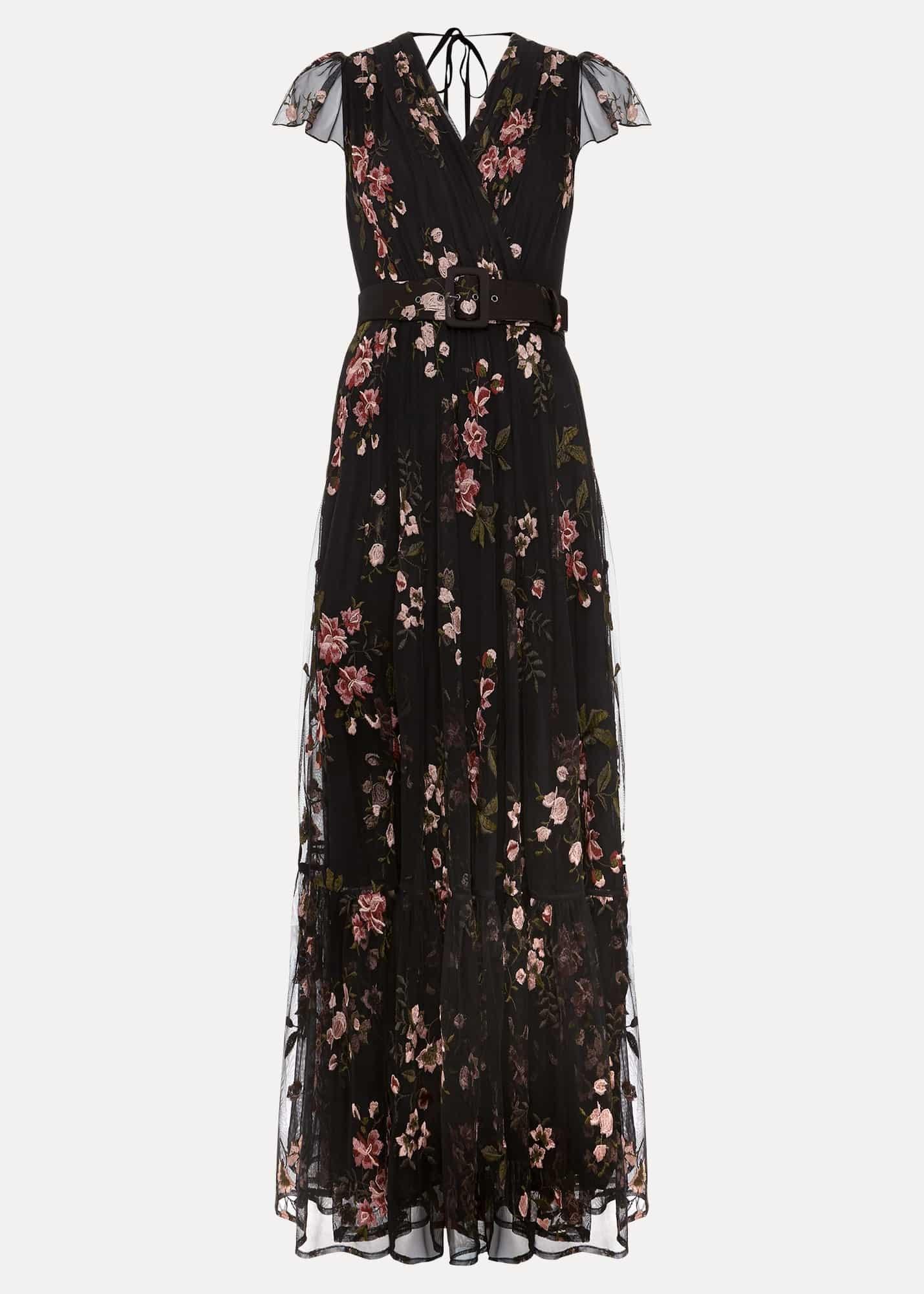 Tamera Mesh Embroidered Maxi Dress