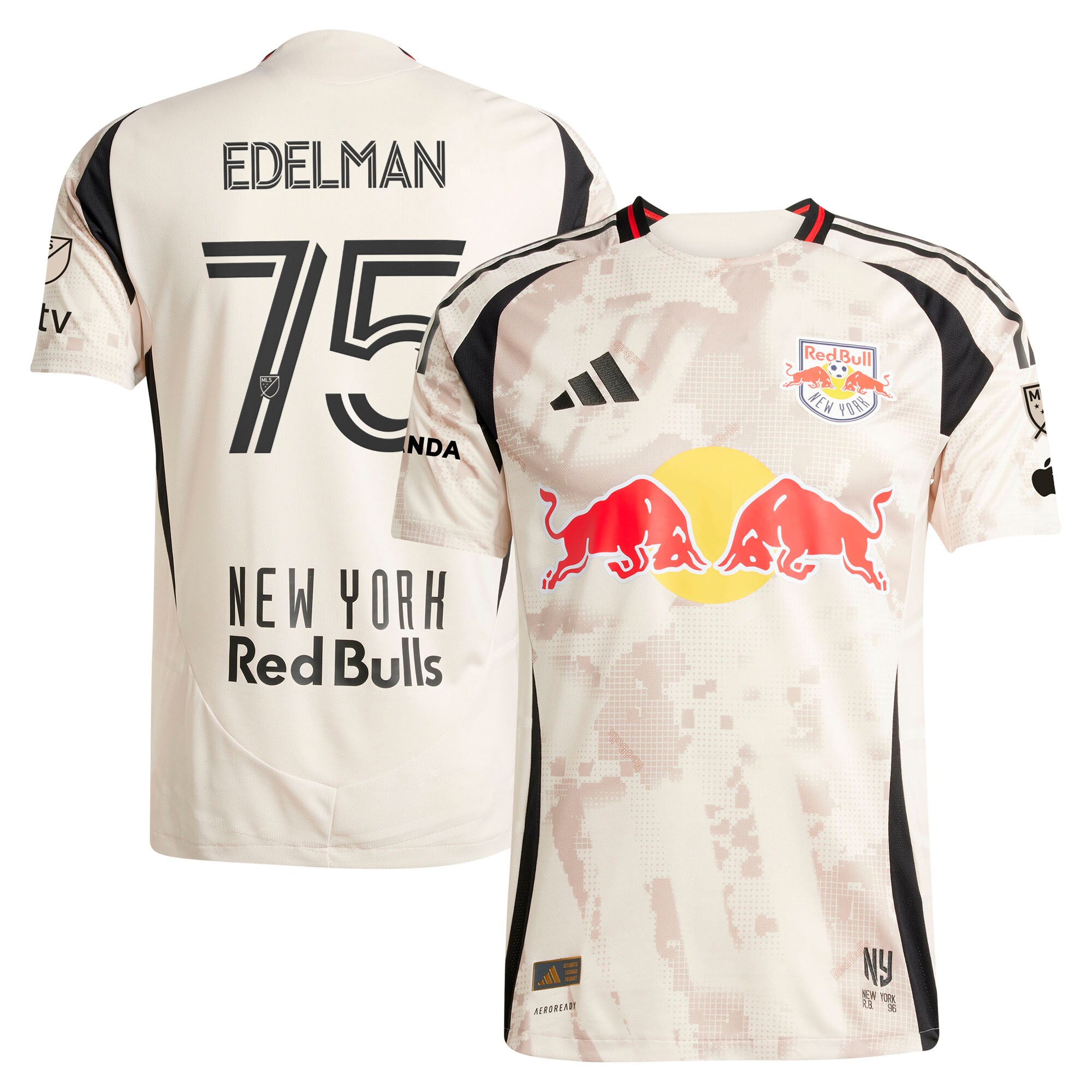 [JED] Daniel Edelman New York Red Bulls 2025 Stone Kit Authentic Player Jersey - Tan