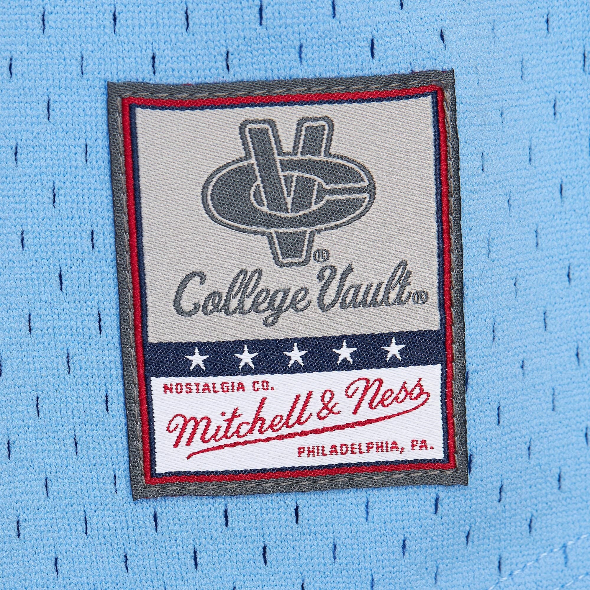 [NJP] North Carolina Tar Heels Game Time Vintage Mesh Button Front Jersey Top - Carolina Blue