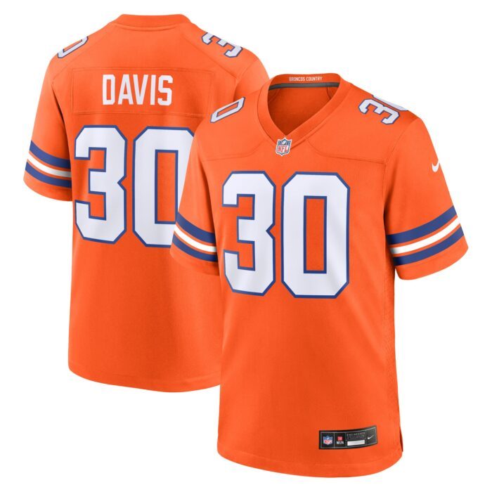 Men's Denver Broncos Terrell Davis Nike Orange Mile High C...