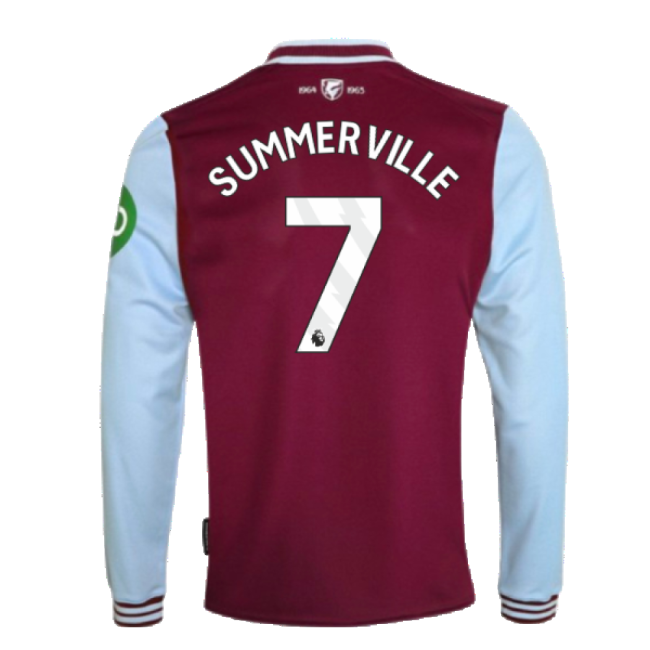 West Ham Long Sleeve official style Home Shirt 2024-2025 (Junior