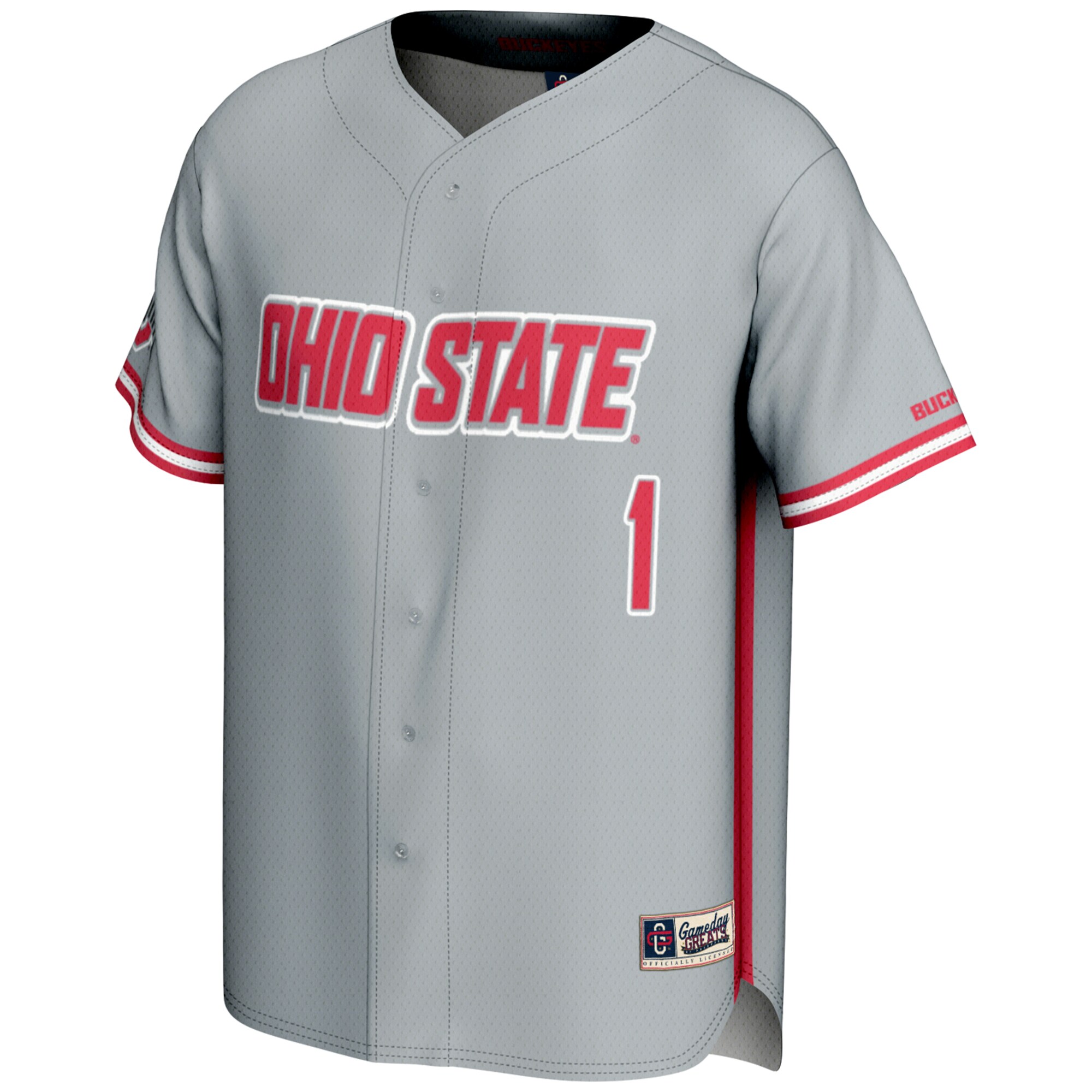 [DDG] Ohio State Buckeyes GameDay Greats Lightweight Baseball Jersey - Gray