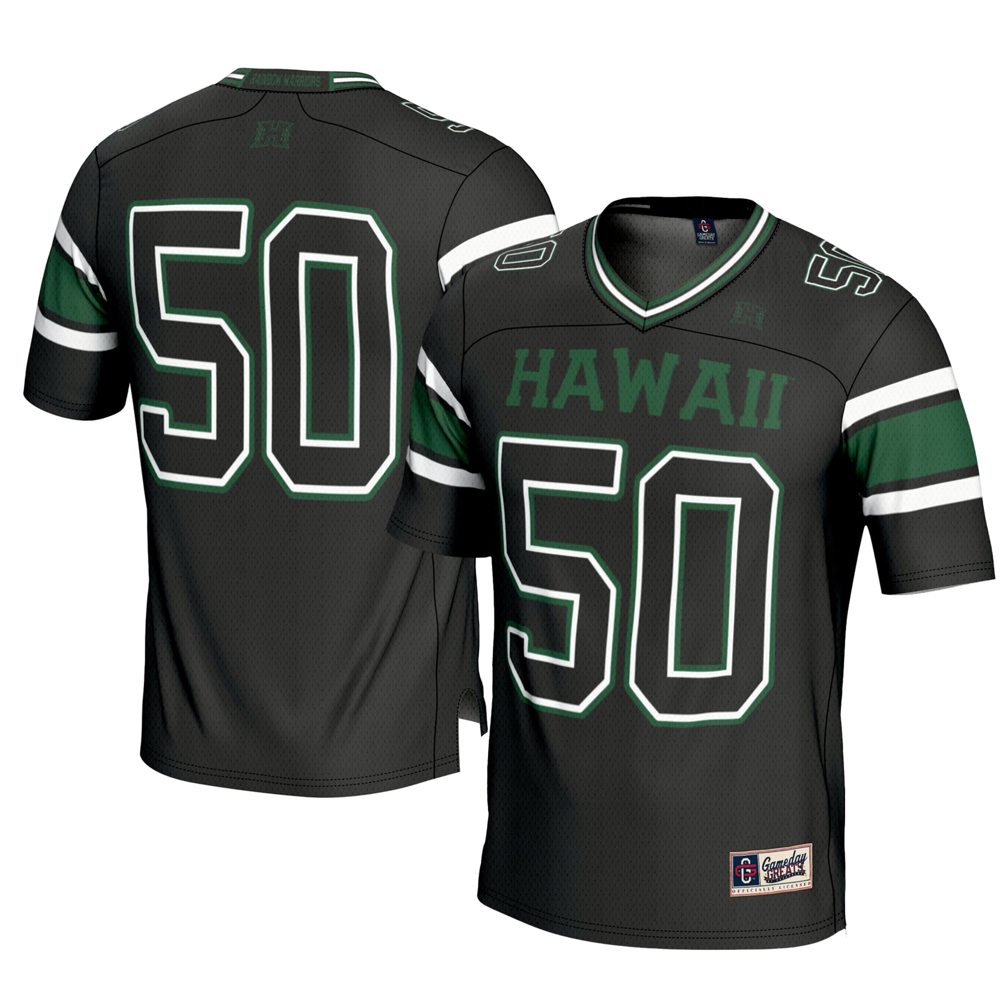 #1 Hawaii Rainbow Warriors GameDay Greats Football Jersey - Black