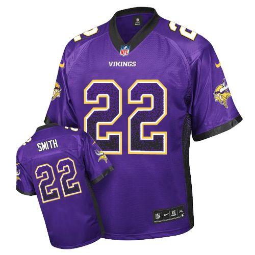 Authentic NFL Minnesota Vikings #22 Harrison Smith Purple Elite Jersey