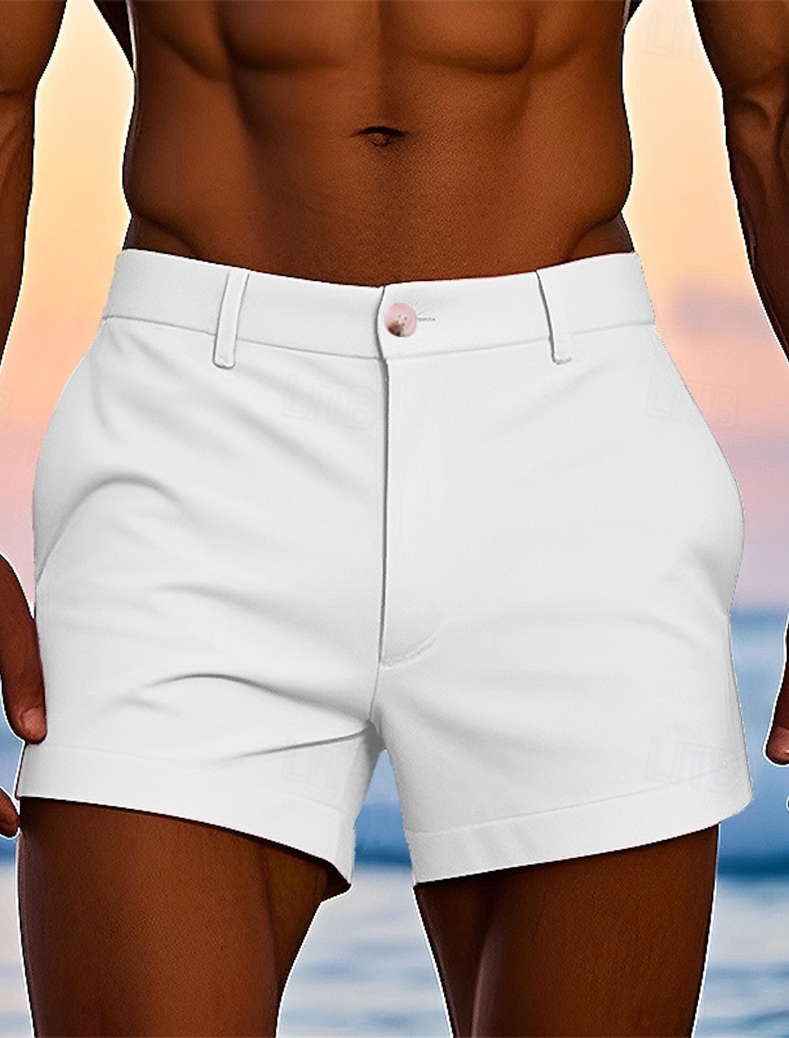 Men's Dress Shorts Work Shorts Golf Shorts Pocket Plain Comfort Breathable Short Outdoor Business Sports Casual White Yellow