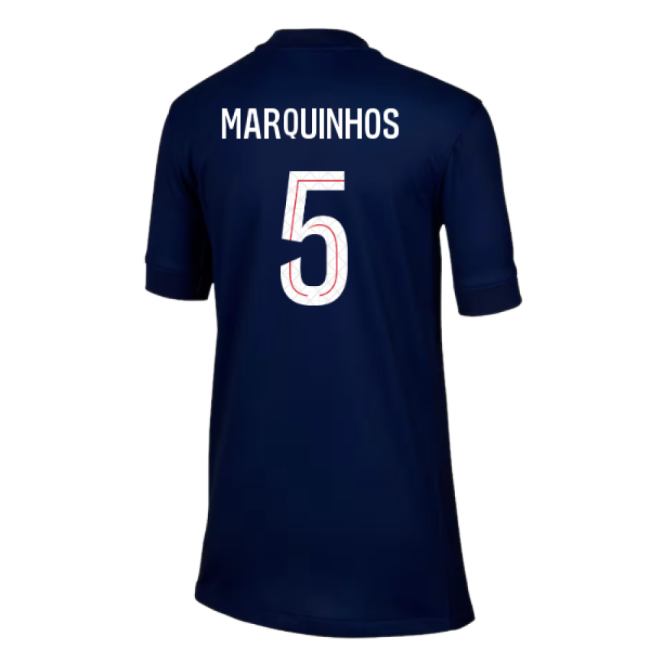 2025-2026 PSG Paris Saint Germain Home Shirt (Kids) (Marquinhos 5)