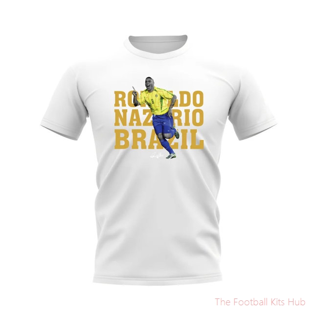 Ronaldo Nazario Brazil Player Tee (White)