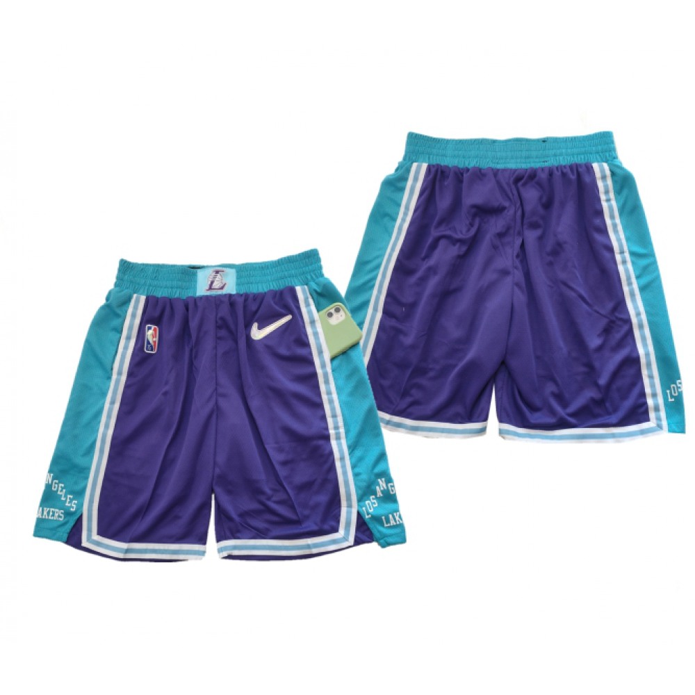 Men's Los Angeles Lakers 75th Anniversary Purple Shorts (Run Small)