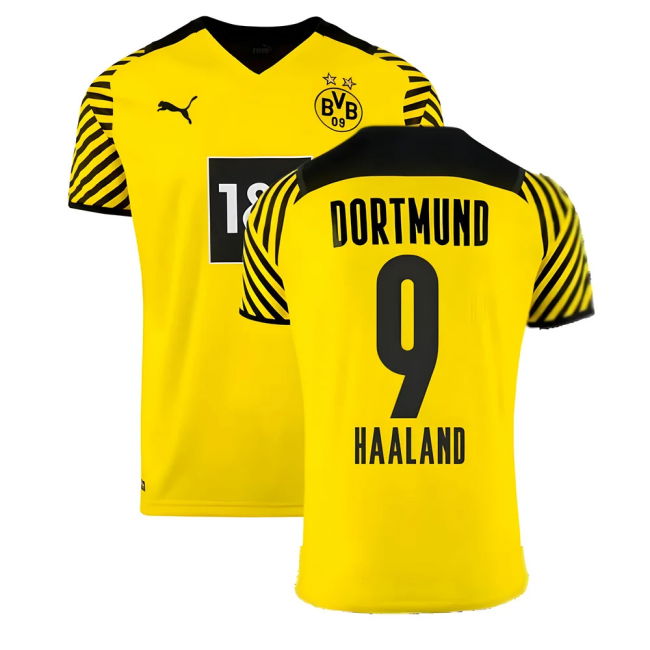 2021-2022 BVB Home Replica Shirt - Kids (HAALAND 9) Moisture Wicking