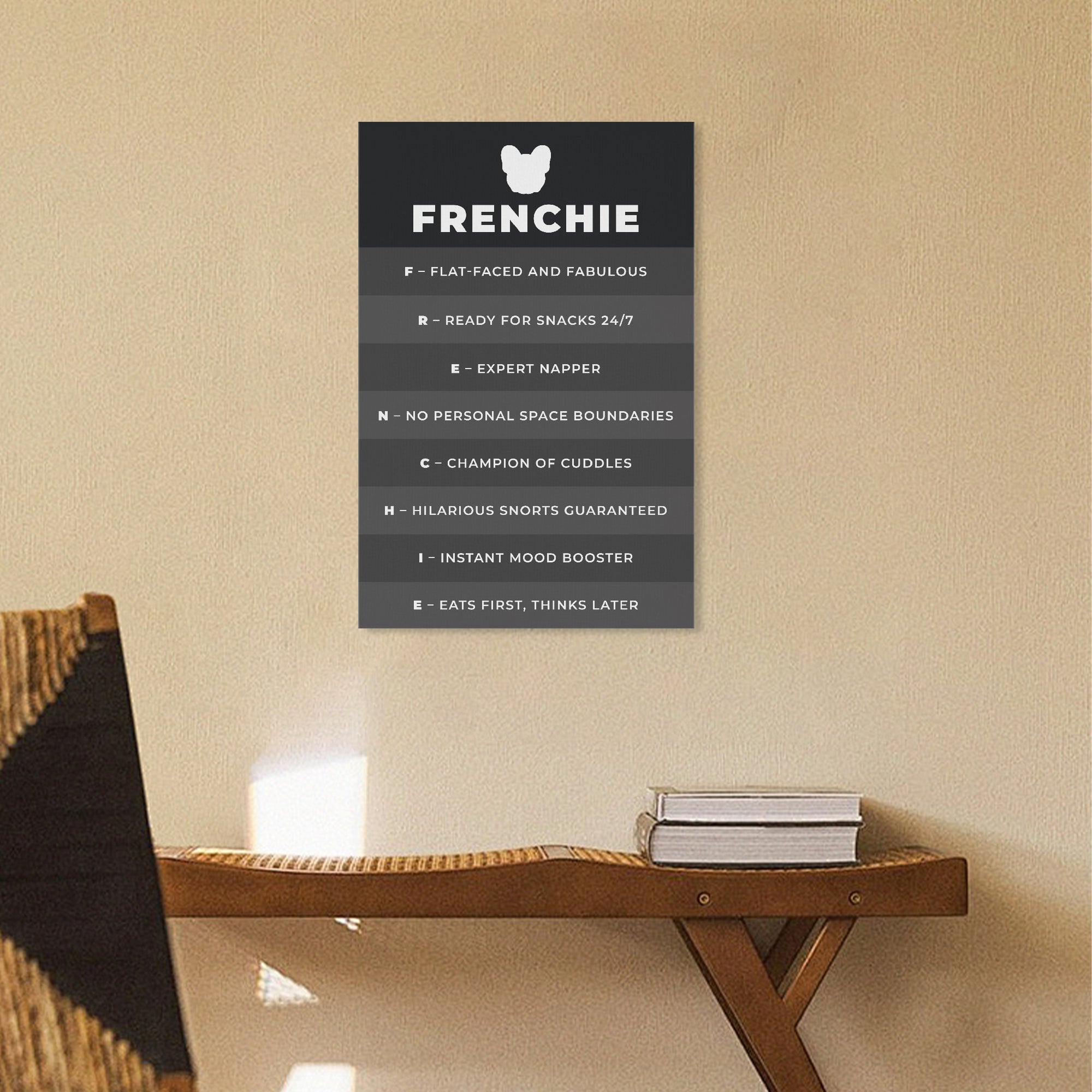 Loaf - Bulldog Inspired Vertical Canvas Painting For Frenchie Fans