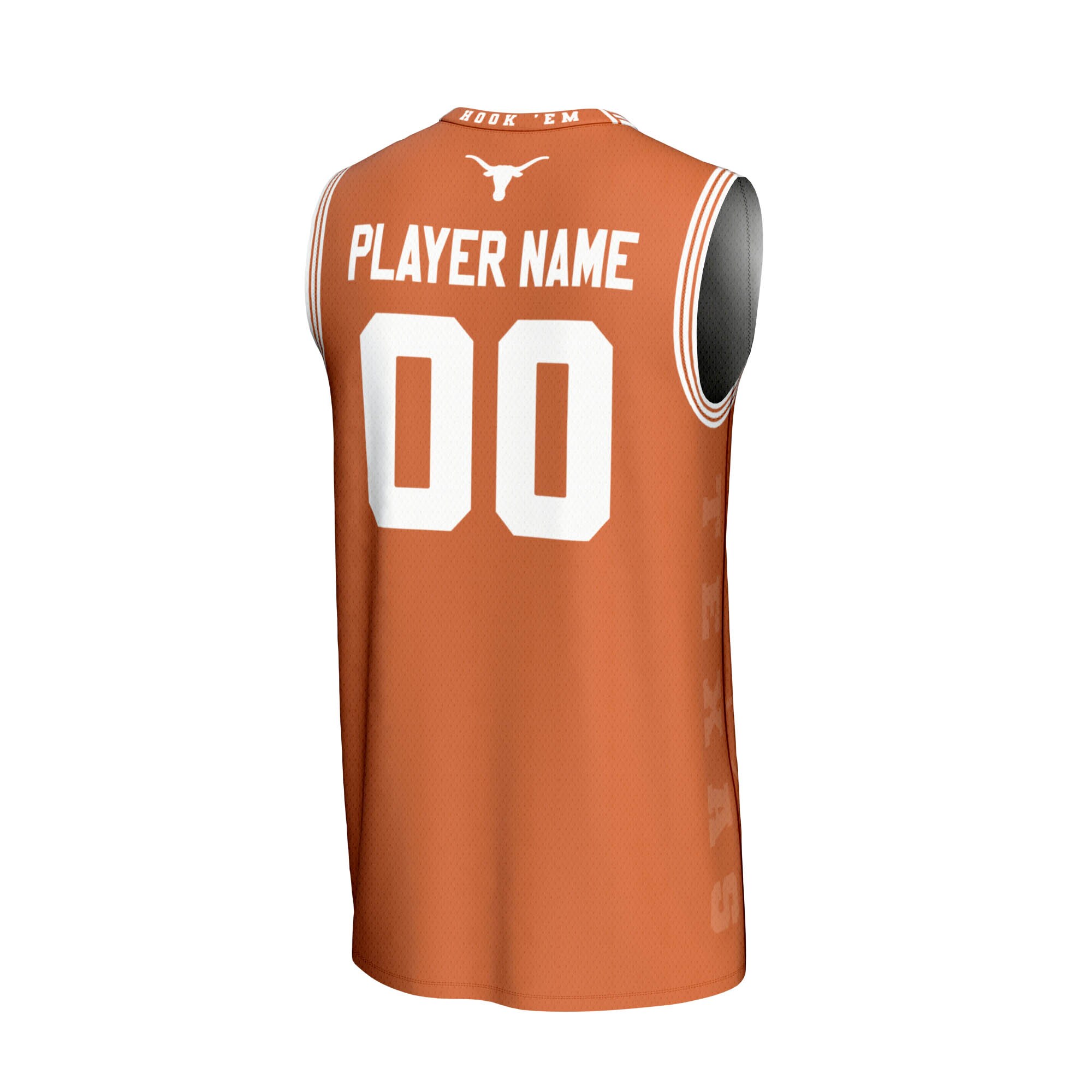[NJP] Texas Longhorns GameDay Greats Youth NIL Pick-A-Player Men's Basketball Icon Print Lightweight Jersey - Texas Orange