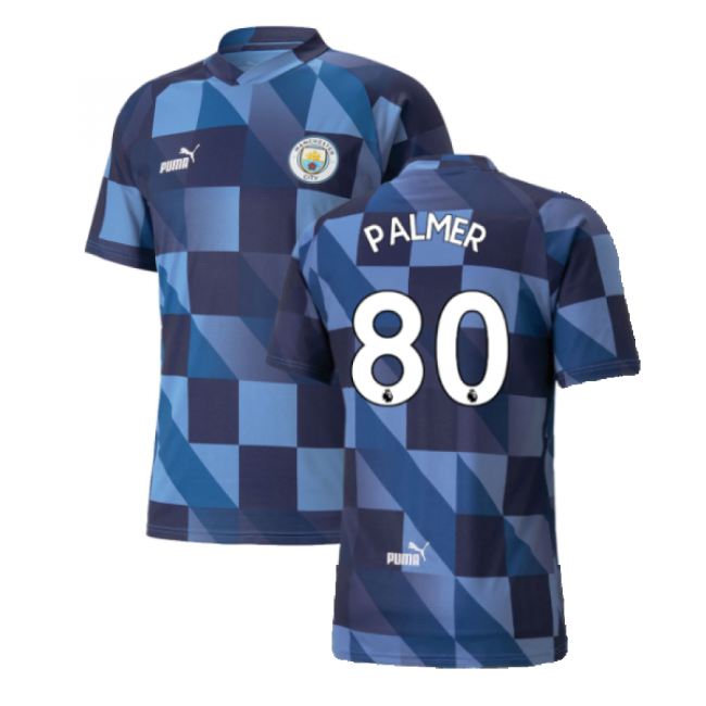 Football Manchester City Pre Match Jersey Blue Navy Palmer #80 Top...
