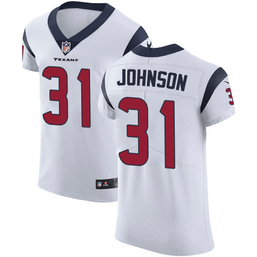 Official NFL Houston Texans #31 David Johnson White Elite Jersey