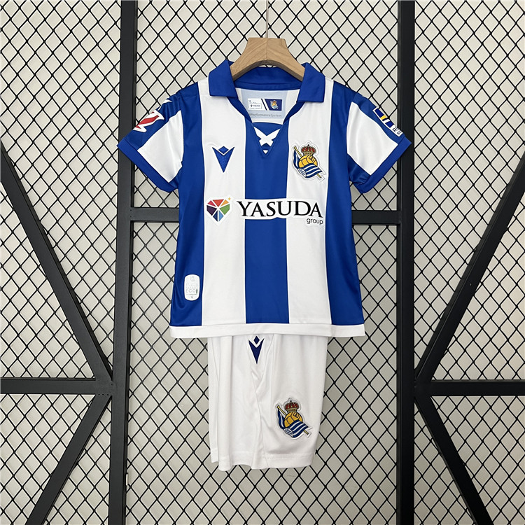 Kids Real Sociedad 202425 Home Football Kit ShirtShorts - Official