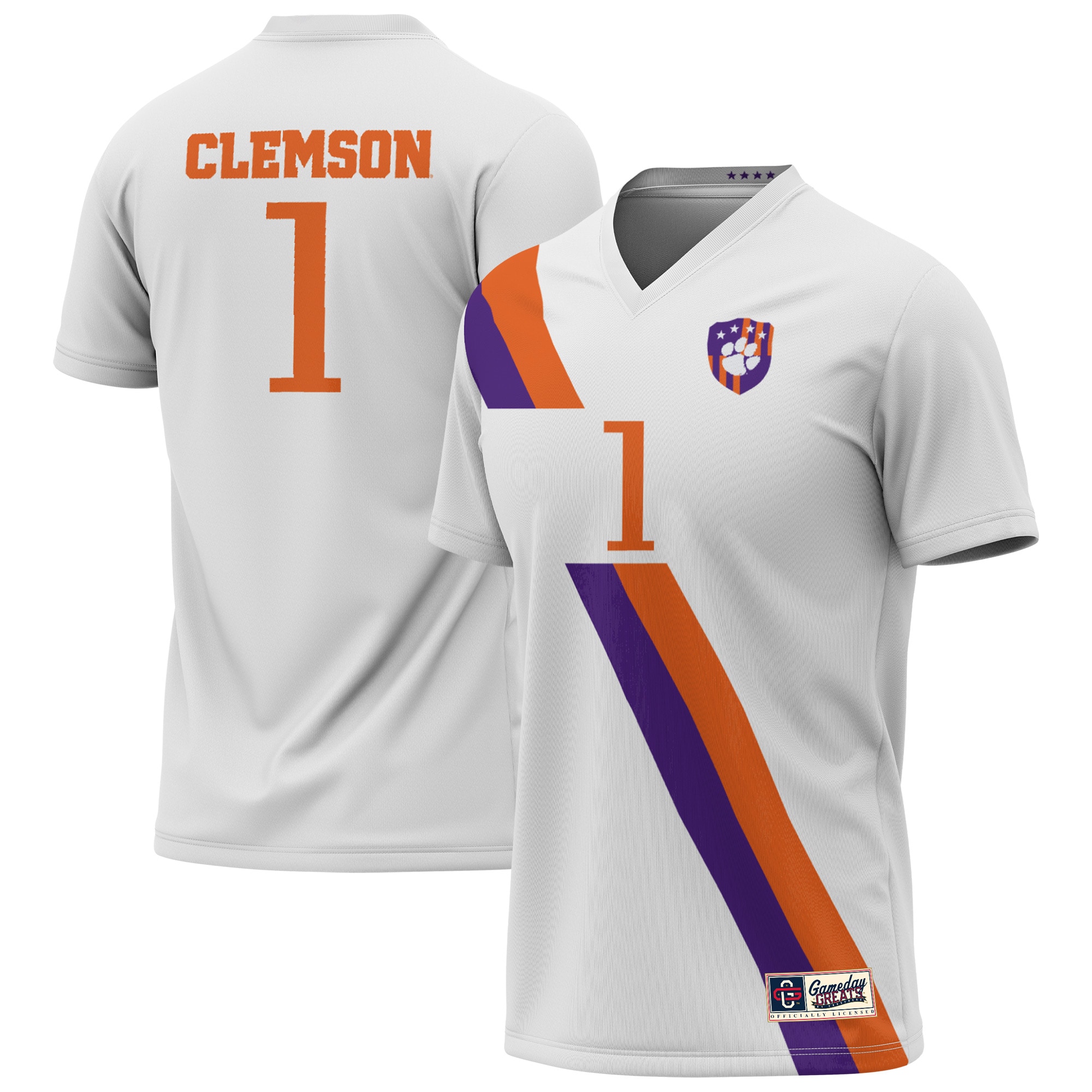 [NJP] Women's Clemson Tigers GameDay Greats Lightweight Collegiate Soccer Fashion Jersey - White