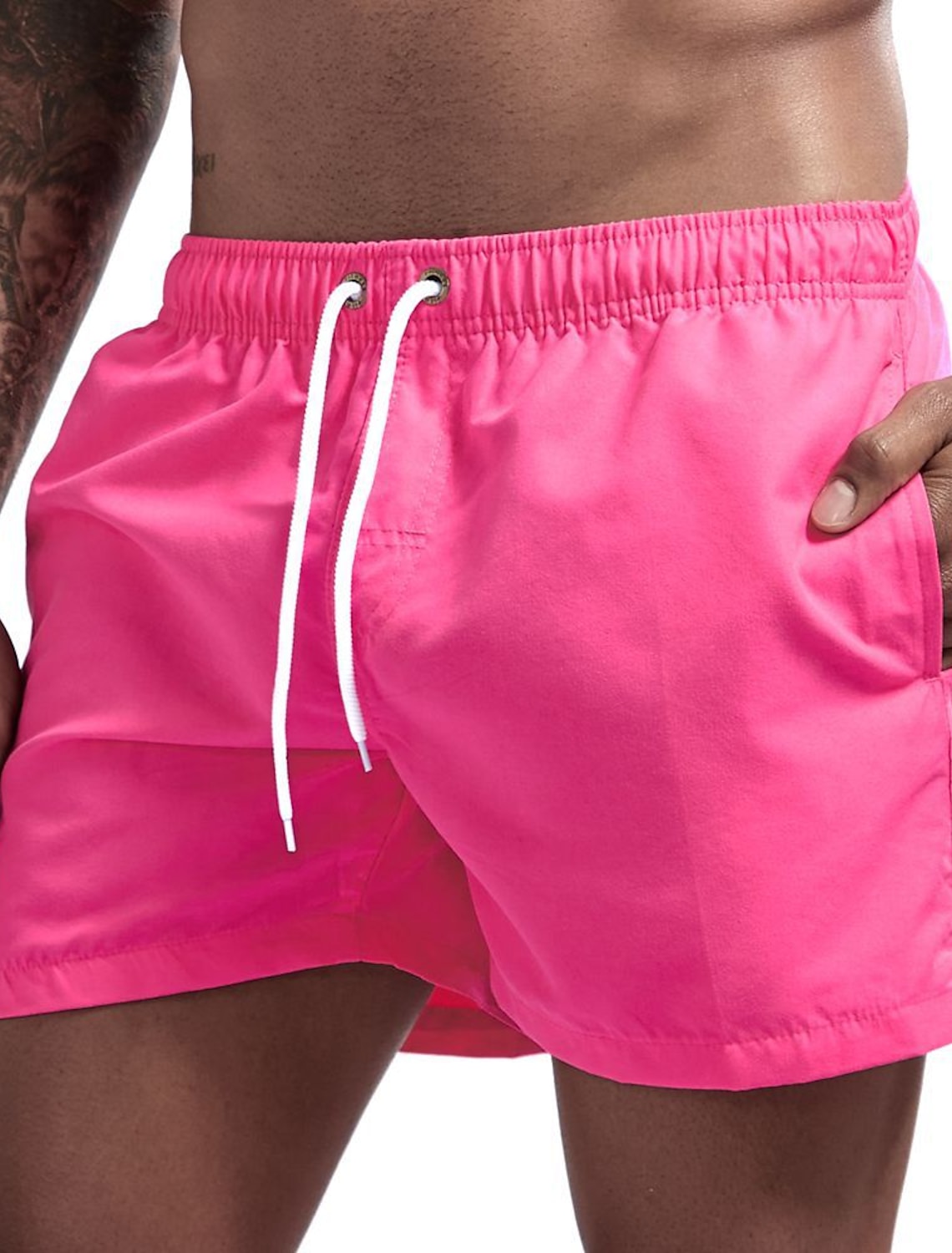 Men's Board Shorts Swim Shorts Swim Trunks Drawstring with Mesh lining Elastic Waist Coconut Tree Comfort Quick Dry Short Holiday Beach Weekend Fashion Casual Black White Micro-elastic
