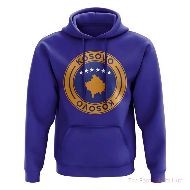 Men Kosovo Football Badge Hoodie (Royal)