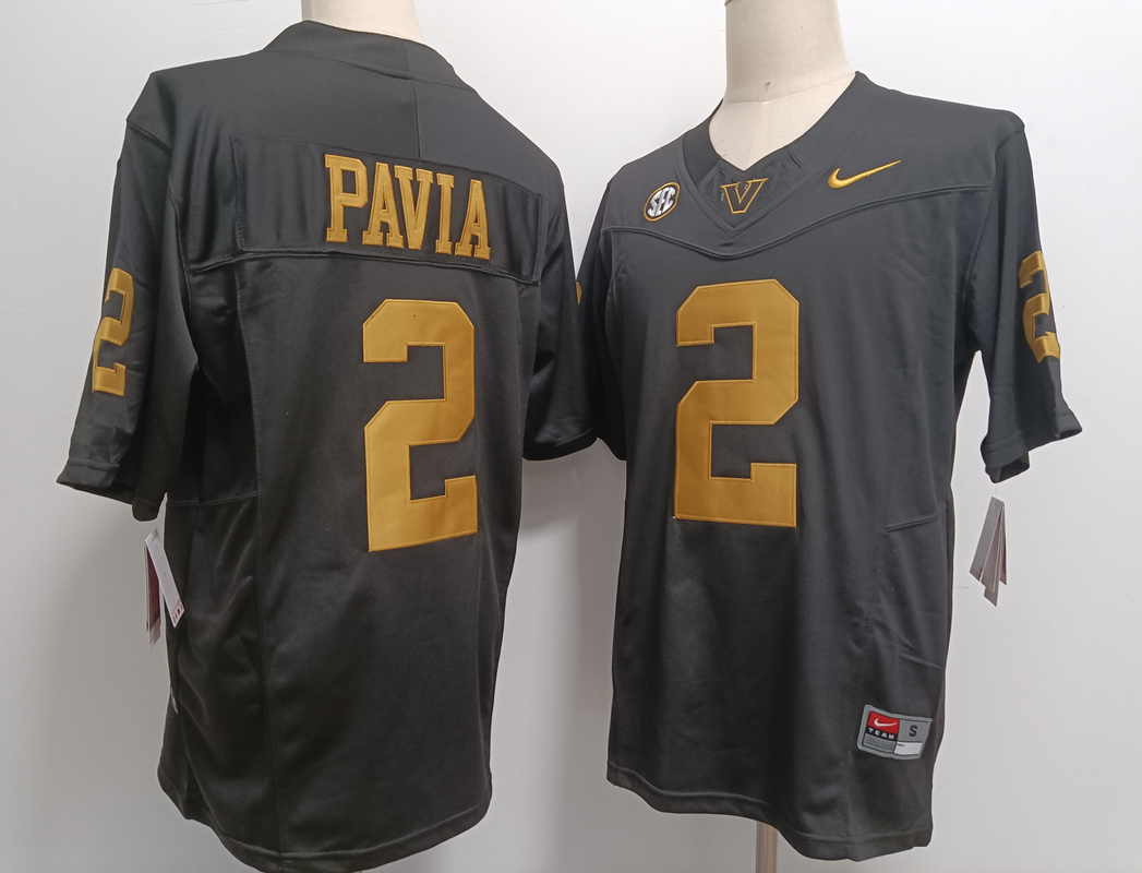 Men's None Black 2024 durabl Diego Pavia #2 embroidered Jersey