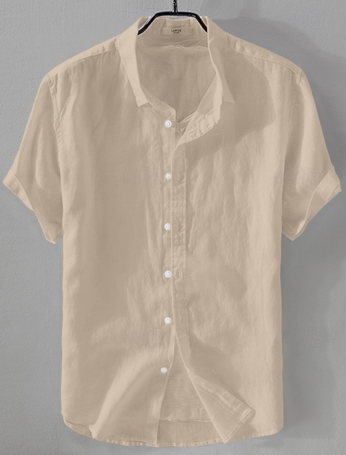 Men's Linen Shirt Minimalist Aloha Casual Cotton Button Up Coconut