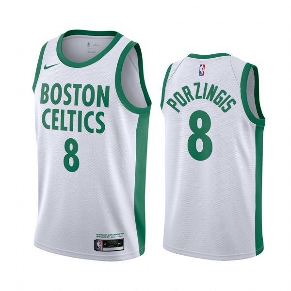 Top-Grade Celtics #8 Kristaps Porzingis 2020 City NBA Swingman Jersey
