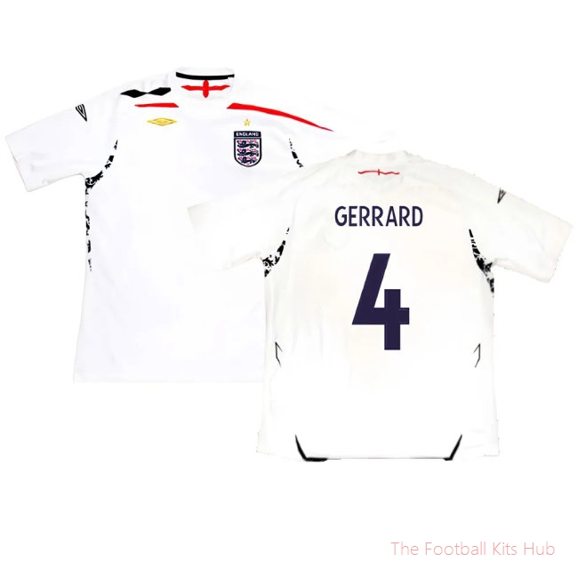 England 2007-09 Home Shirt (2XL) (Excellent) (GERRARD 4)
