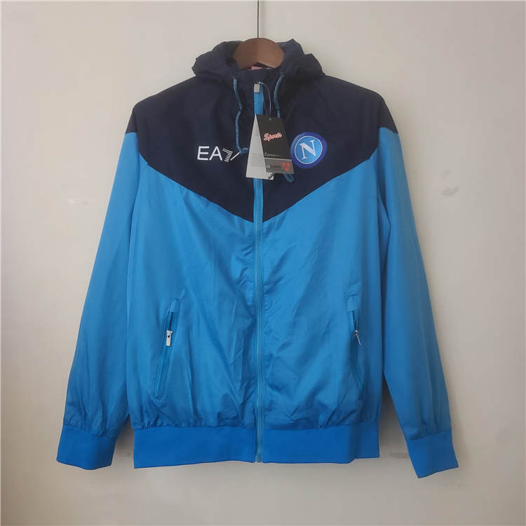 Official Match Quality Napoli 2223 Blue Windbreaket Jacket